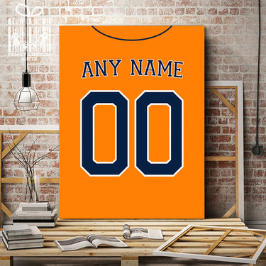 Houston Jersey Custom Canvas Print Wall Art for Boy Girl Men Women Baseball Personalized Canvas Art